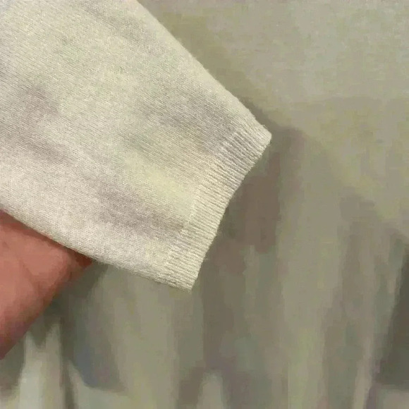 Ann Taylor Women’s Crewneck Knit Sweater Zipper on Back Off White Cream Size S - Picture 5 of 6